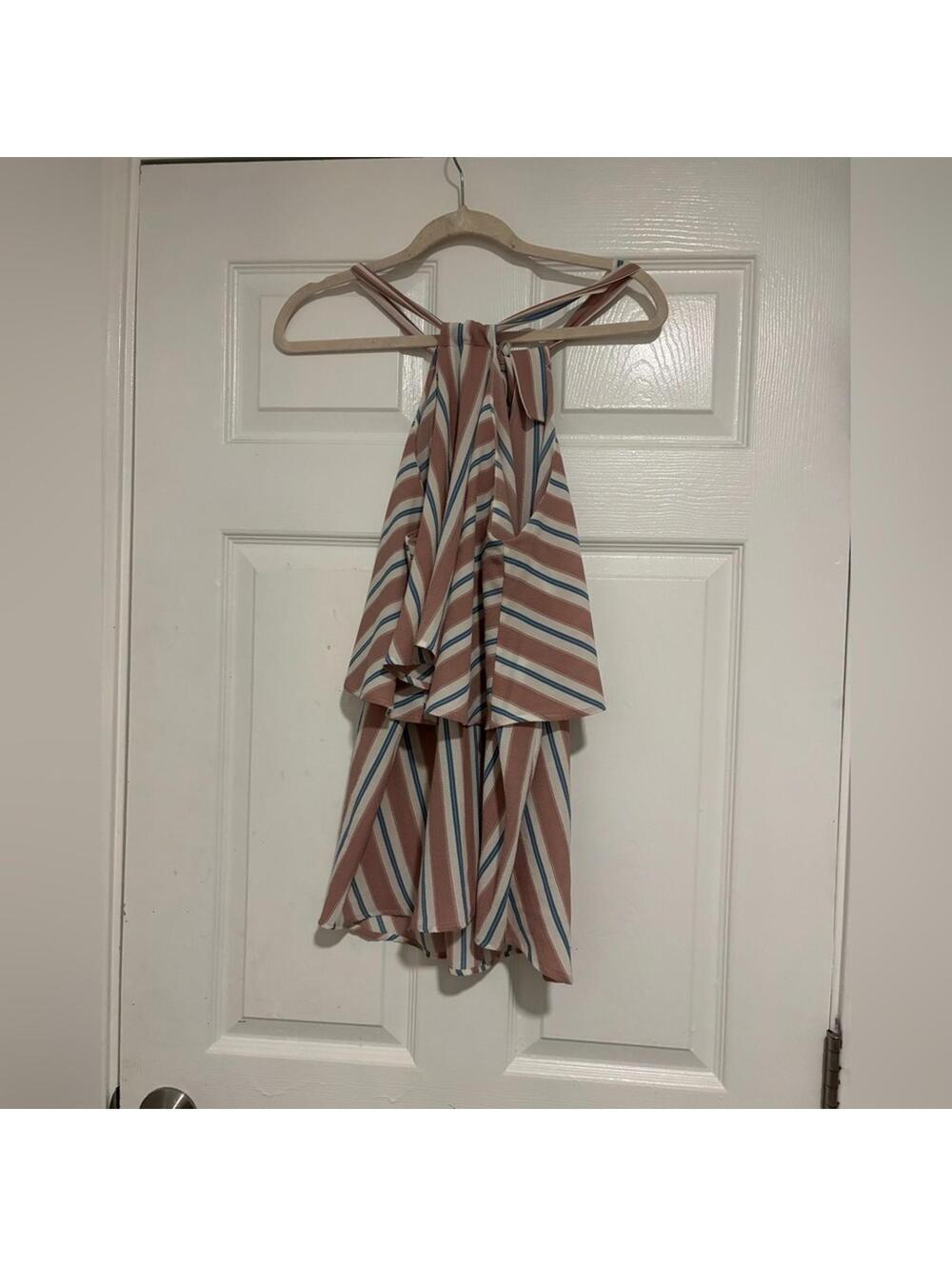 Sweet Lovely by Jen Striped Halter Dress Size Large